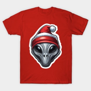 Gray Alien Santa T-Shirt